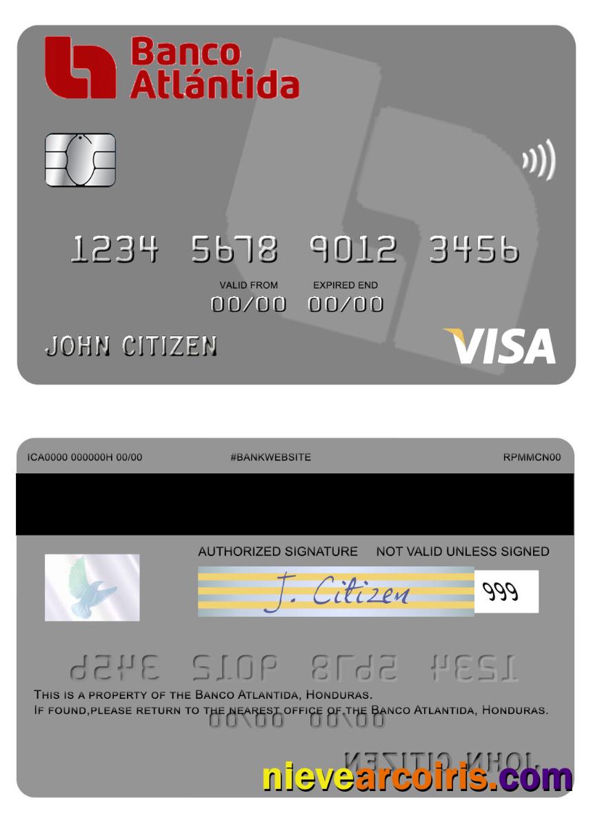 Honduras Banco Atlantida visa card